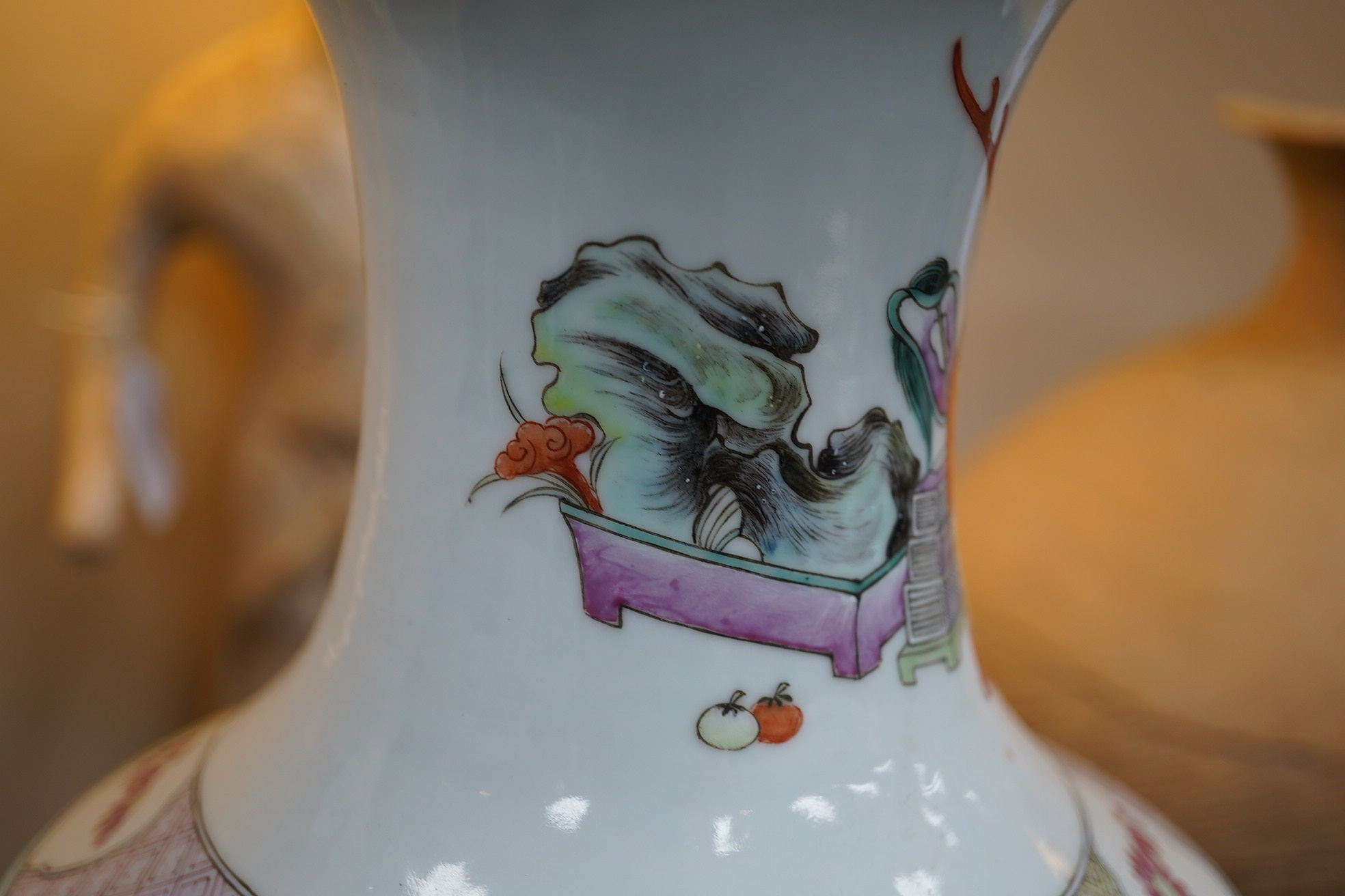A good Chinese famille rose ‘Four Beauties’ baluster vase, late 19th century